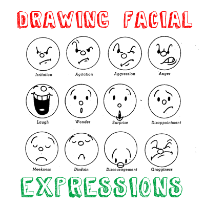 Emotions Chart With Faces. How to Draw Cartoon Emotions
