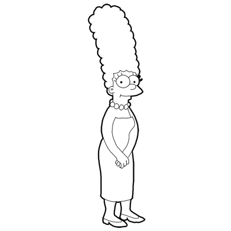 Easy on Step Marge Simpson Square How To Draw Marge Simpson From The Simpsons