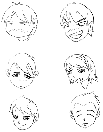 how to draw anime boy eyes. They eyes, brows and mouth are