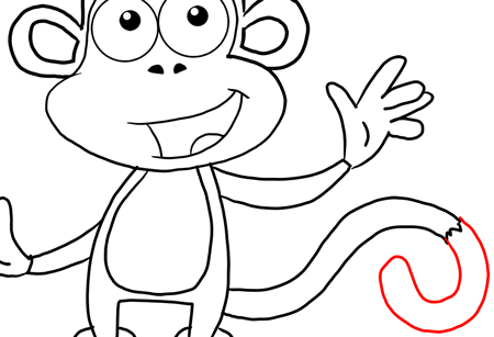 How to Draw Boots the Monkey from Dora the Explorer ...