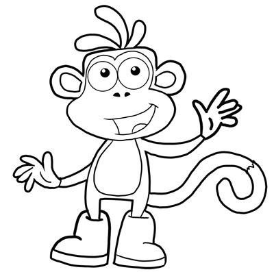 How to Draw Boots the Monkey from Dora the Explorer