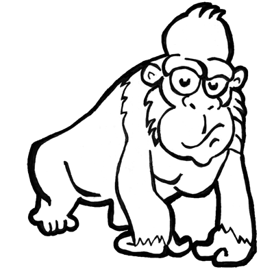 Kids Coloring on Step Finished Gorillas How To Draw Cartoon Gorillas   Apes With Easy