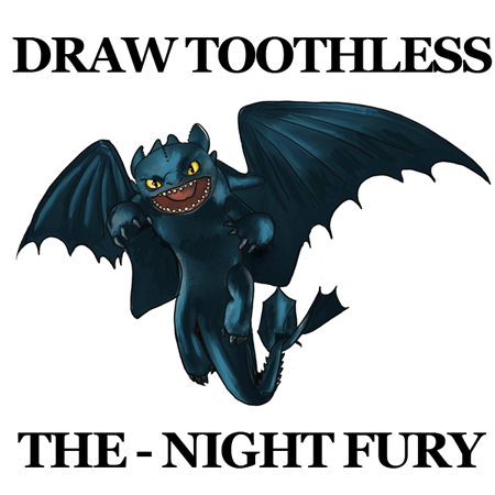How to Draw Toothless Night Fury Dragon from How to Train Your Dragon