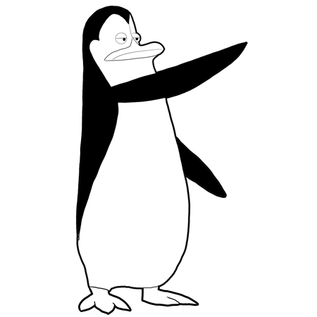 Today, I am teaching you how to draw Kowalski, the smart of Penguin, 