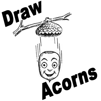 Easy Cartoon Characters To Draw. How to Draw Acorns Falling