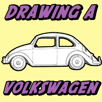 volkswagen beetle cartoon. draw a Volkswagen Beetle?