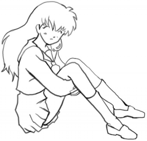 How To Draw Kagome Higurashi Inuyasha Sketchok Easy Drawing Guides