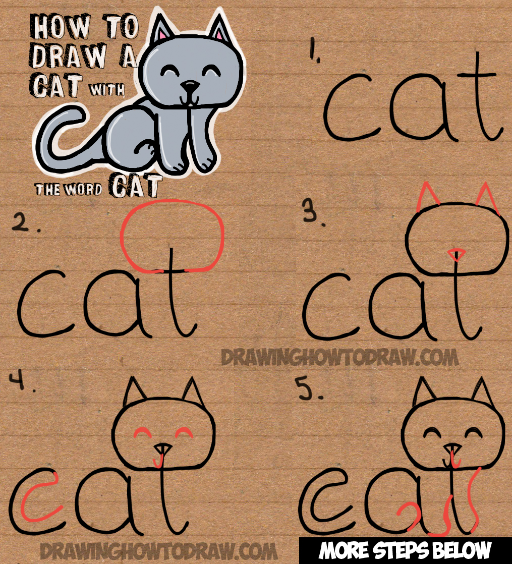 40+ Cat Drawing Using Letters Aleya Wallpaper