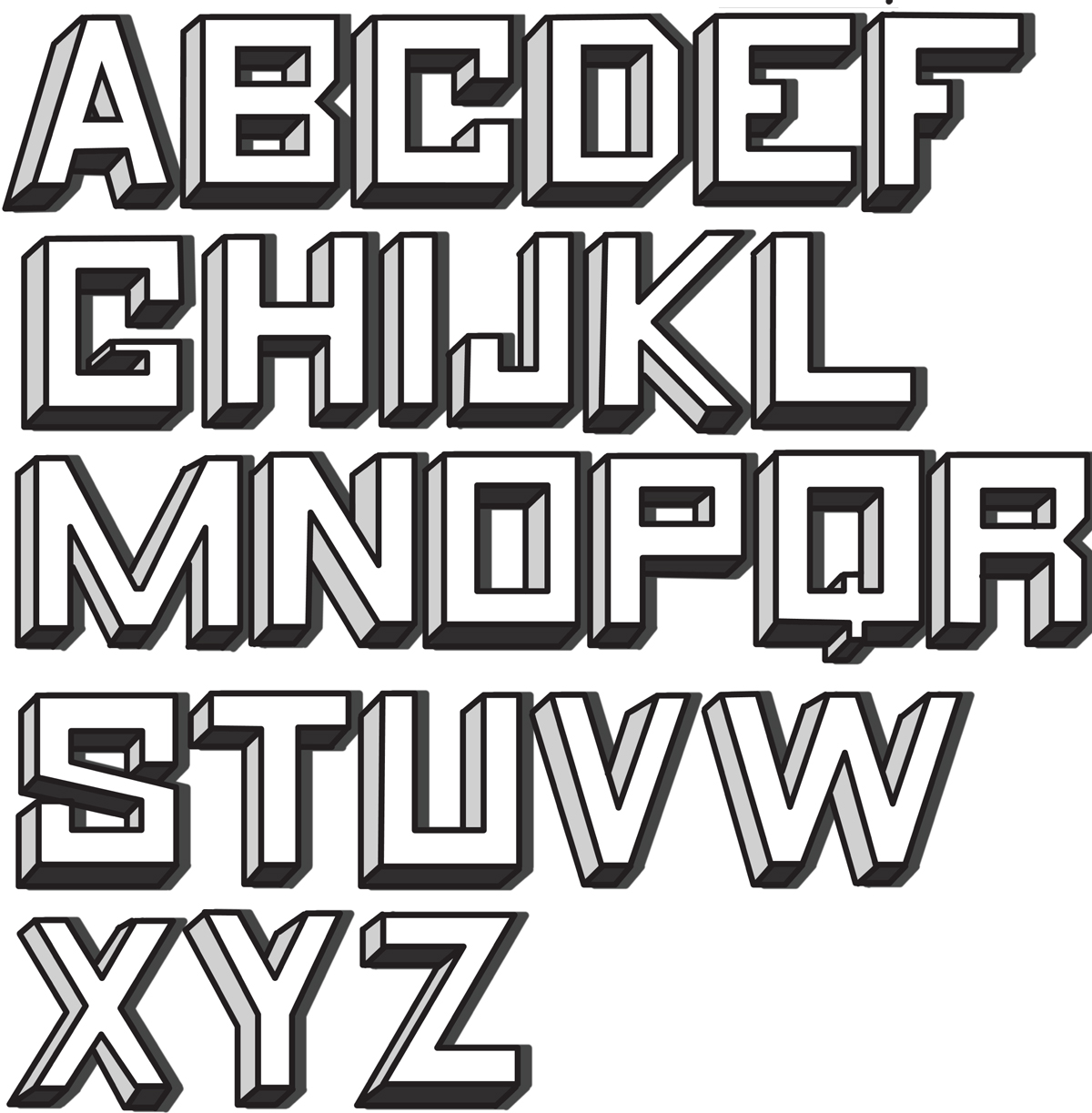 All Alphabet Letters In Bubble Letters
