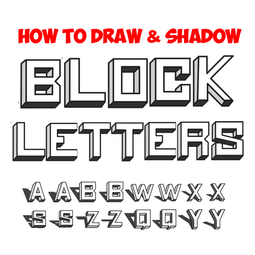 How To Draw 3D Block Letters Drawing 3 Dimensional Bubble Letters Casting Shadows Tutorial 