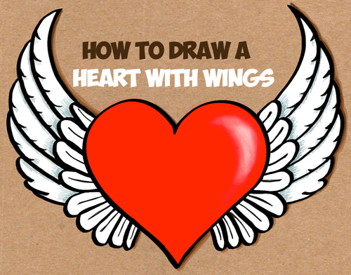  How To Draw A Heart With Wings Easy Step By Step Drawing Tutorial 