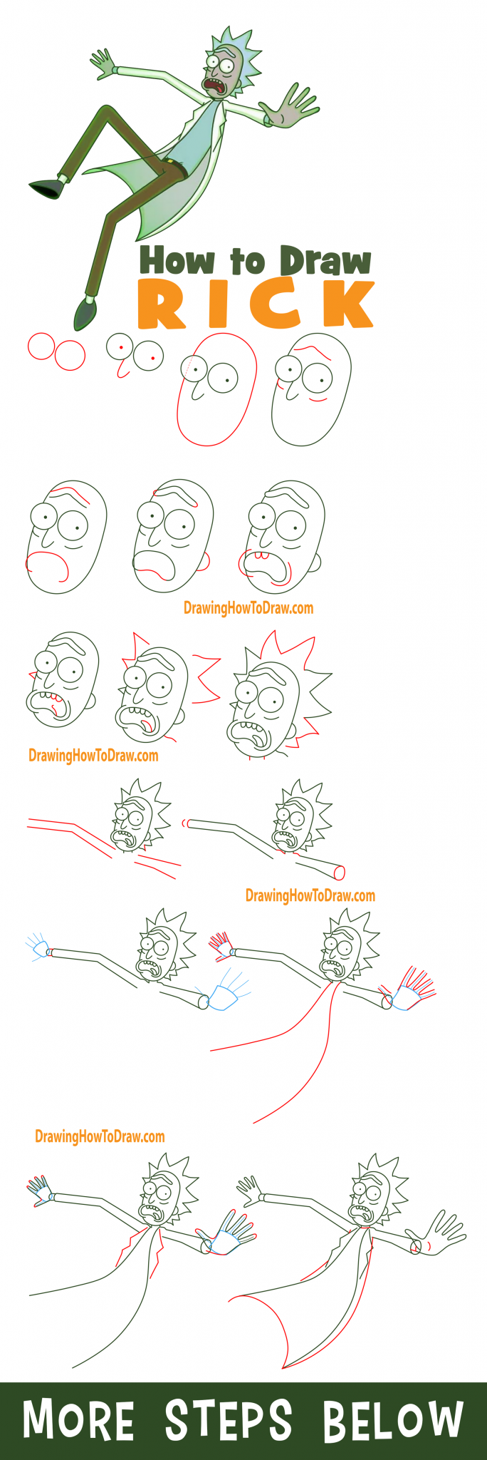 How To Draw Rick From Rick And Morty Easy Step By Step Drawing Tutorial