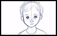 How to draw Children's faces and expressions 