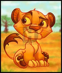 How to Draw Chibi Simba, Simba