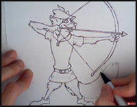 How to Draw Robin Hood (Cartoon Drawing)