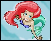 How to Draw Ariel from The Little Mermaid