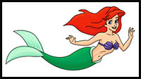 How to Draw Ariel from The Little Mermaid (Full Body)