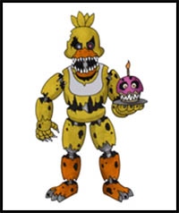 How to Draw Nightmare Chica  Five Nights at Freddy's 