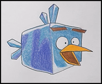 How to Draw Ice Bird (Angry Birds Space)