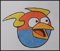 How to Draw Lightning Bird (Angry Birds Space)