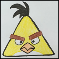 How to Draw Yellow Angry Birds