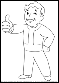 How to Draw Vault Boy from Fallout