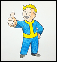 How to Draw Vault Boy Step by Step