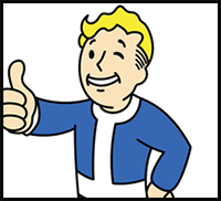 How to Draw Vault Boy from Fallout (Easy Drawing Tutorial)