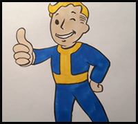 How to Draw Vault Boy from Fallout 4 Drawing Lesson