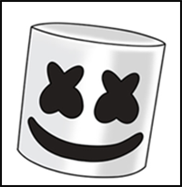 How to Draw Marshmello Marshmallow DJ Head