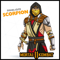 How to Draw Scorpion from Mortal Kombat 11 | Step-by-Step Tutorial