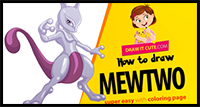 How to Draw MewTwo | Super Smash Bros Ultimate