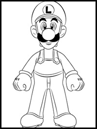 how to draw mario and luigi step by step