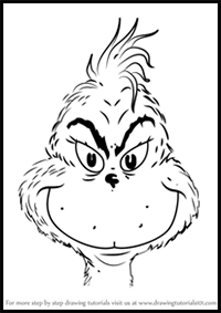 How to Draw The Grinch Face