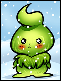 Kawaii Grinch, Draw Christmas Characters