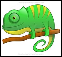 How to Draw a Cartoon Chameleon