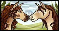 Drawing Horses Kissing