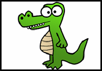 How to Draw Cartoon Crocodils Drawing Lessons for Children