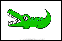 How to Draw a Cartoon Crocodile Easy Step by Step for Kids