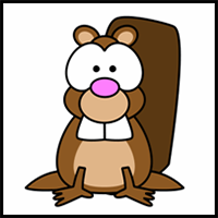 How to Draw a Cartoon Beaver with a Cute Face