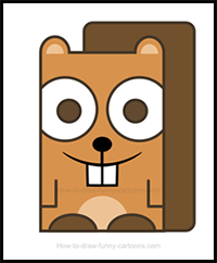 How to Draw a Beaver Clipart Made from Basic Shapes