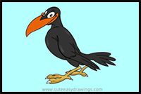 How to Draw a Cartoon Raven