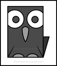 How to Draw a Raven Clipart made from Cute Solid Shapes