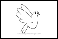 How to Draw a Flying Pigeon for Kids