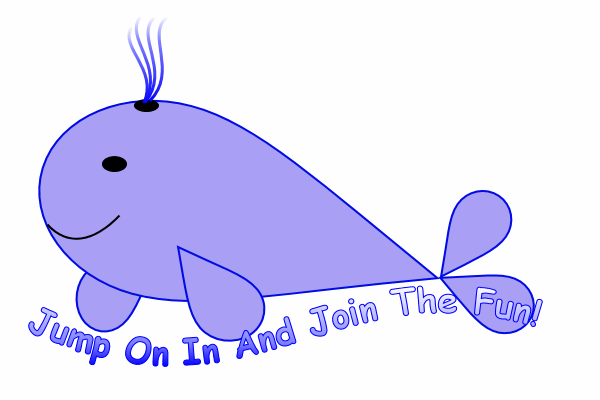 Cute Blue Whale Hand Drawn Illustration