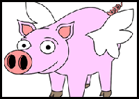 Draw Cartoon Pigs. That Can Fly! 