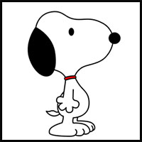 how to draw Snoopy from Peanuts