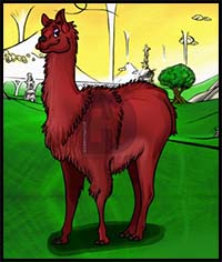 How to Draw a Cartoon Llama