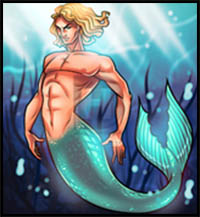 Draw a Merman Step by Step