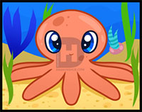 how to draw an octopus for kids